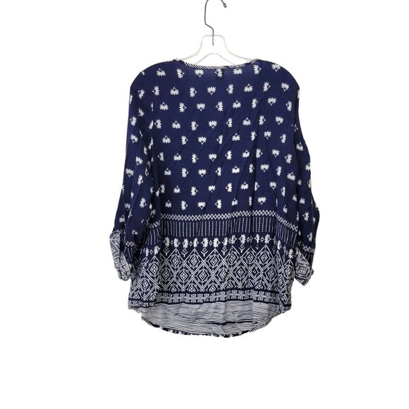 Emery Rose Women's Boho Floral Print Peasant Blouse Top XXL - Picture 2 of 4